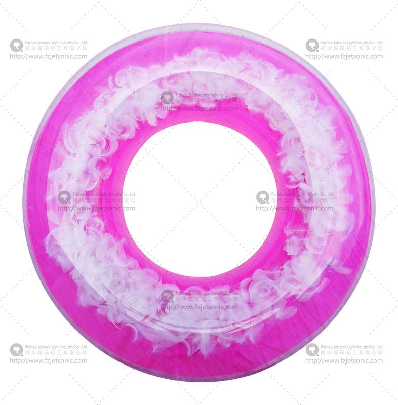 Inflatable Pool Ring Feather/ White