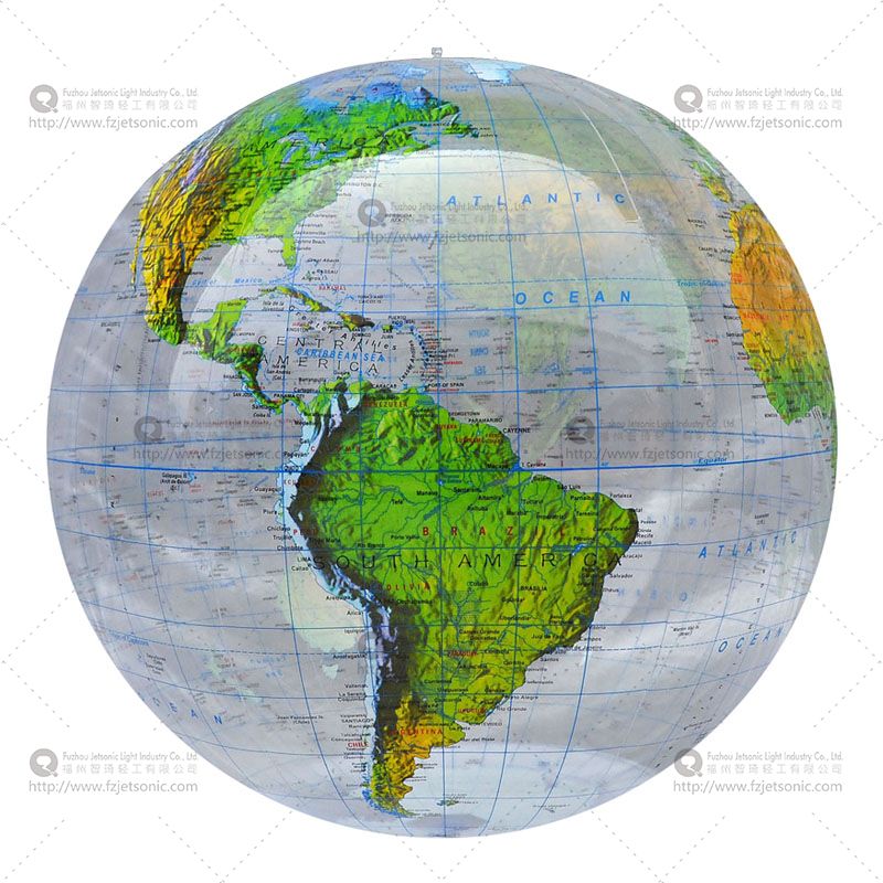 Inflatable Clear topographical globe