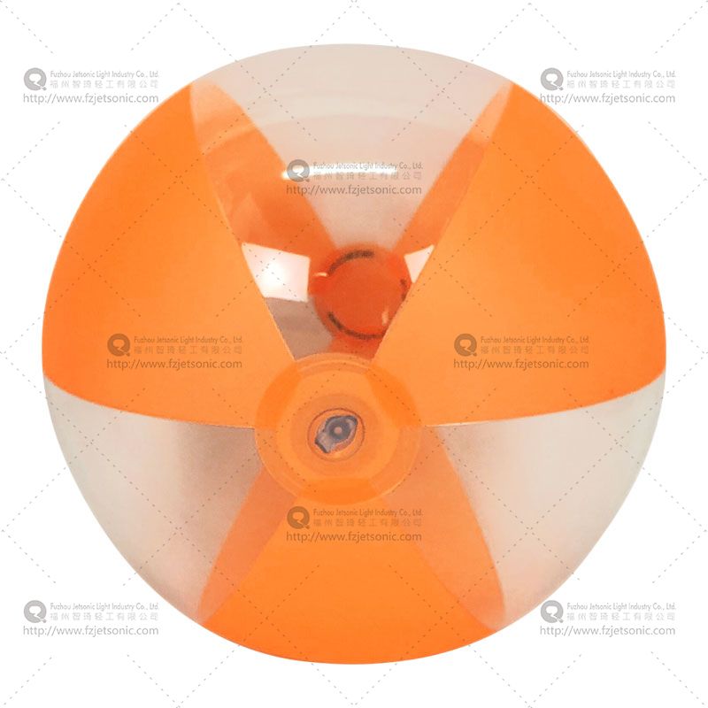 Inflatable Beach Ball/Neon Orange and Clear