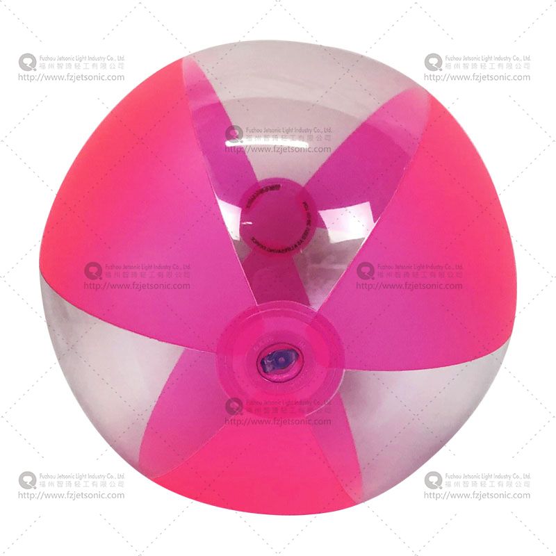 Inflatable Beach Ball/Neon Pink and Clear